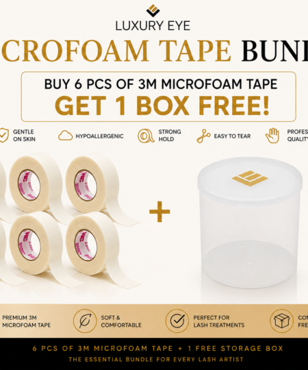 Luxury Eye 3M Microfoam Tape Bundle – 6 lash tapes with free storage box